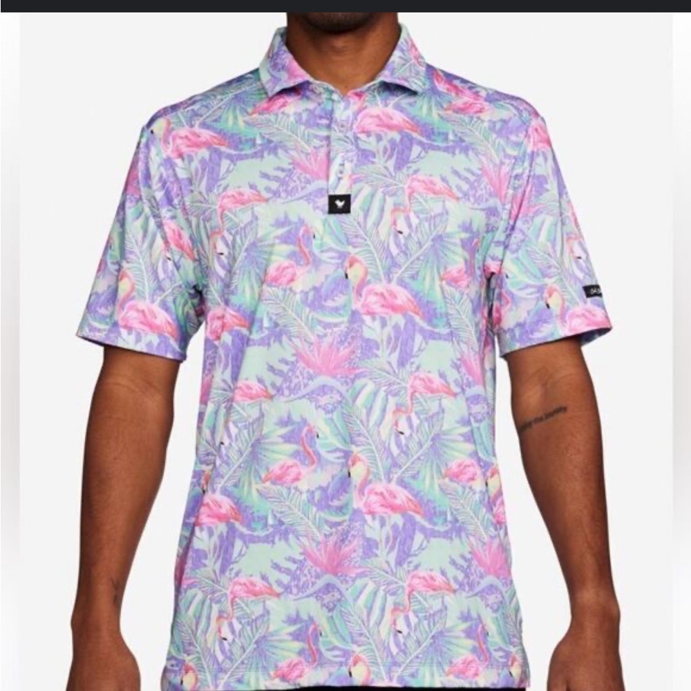 Bad Birdie Tropical Flamingo Print Shirt
Size L